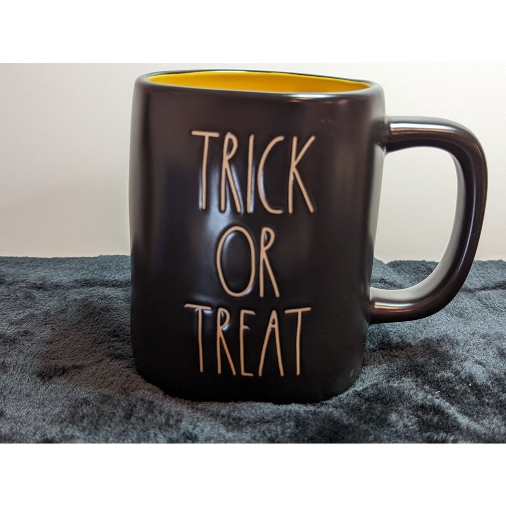 Rae Dunn Halloween Spooky Black & Orange "Trick or Treat" Mug